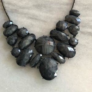 Gray Jewel Statement Necklace
